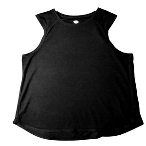 Black Sleeveless Women's Tank Top Size 18 Large 26in In Length 23in Pit To Pit